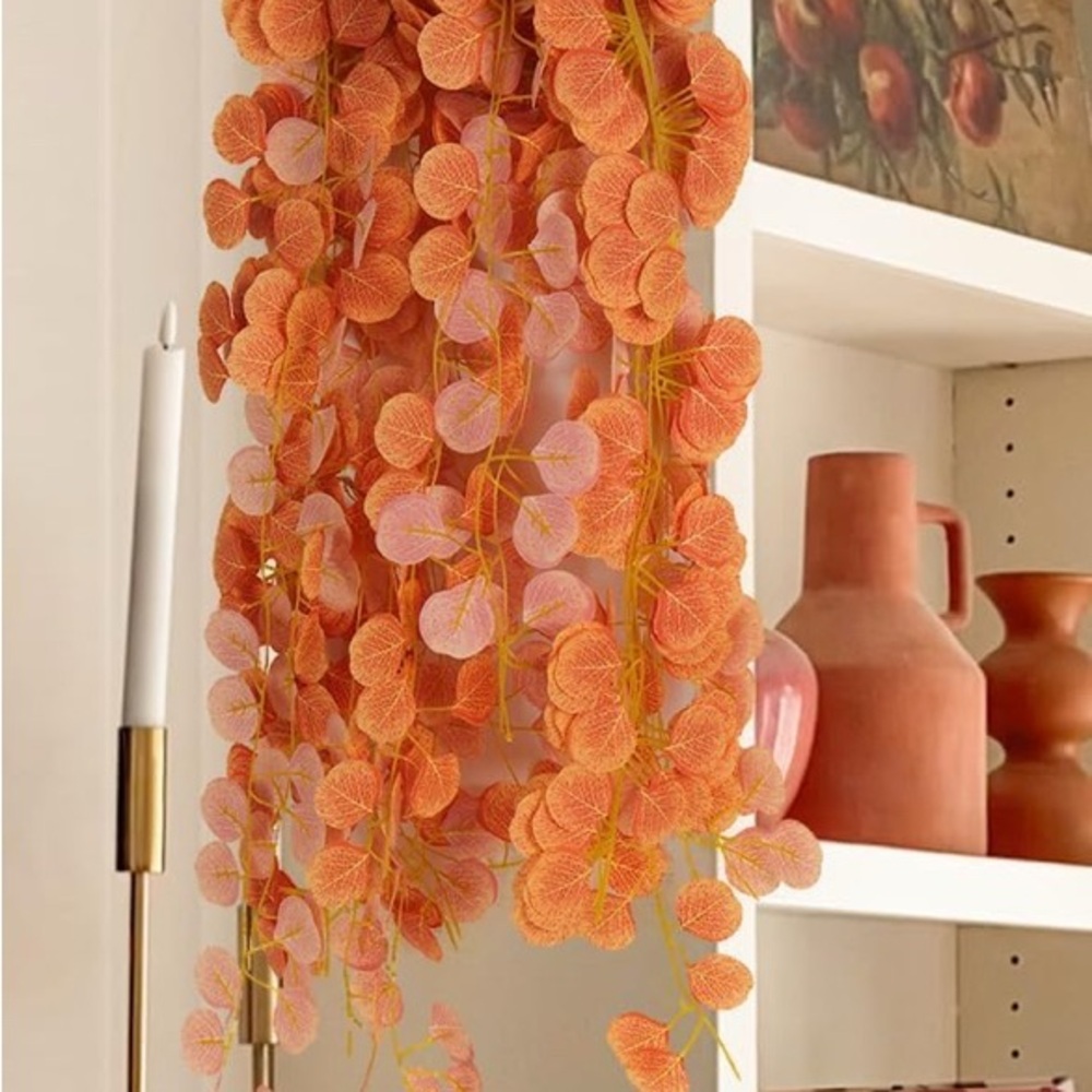 Orange Faux Hanging Plant